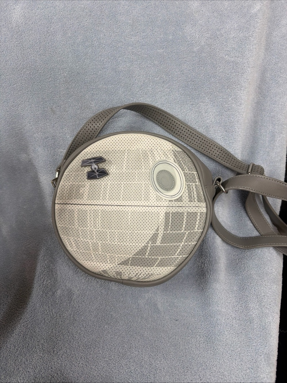 Loungefly Gray Round Crossbody Bag with Death Star Star Wars